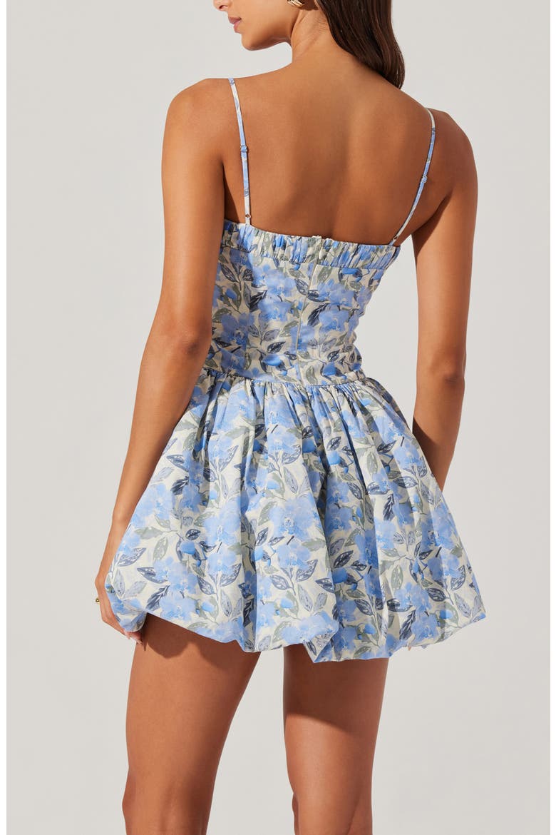 Larissa Floral Print Minidress, Alternate, color, BLUE FLORAL