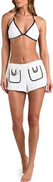 L'AGENCE Fine Line Amiya Cotton Cover-Up Shorts