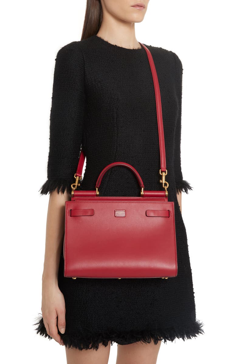 Dolce&Gabbana Sicily 62 Leather Satchel, Alternate, color,