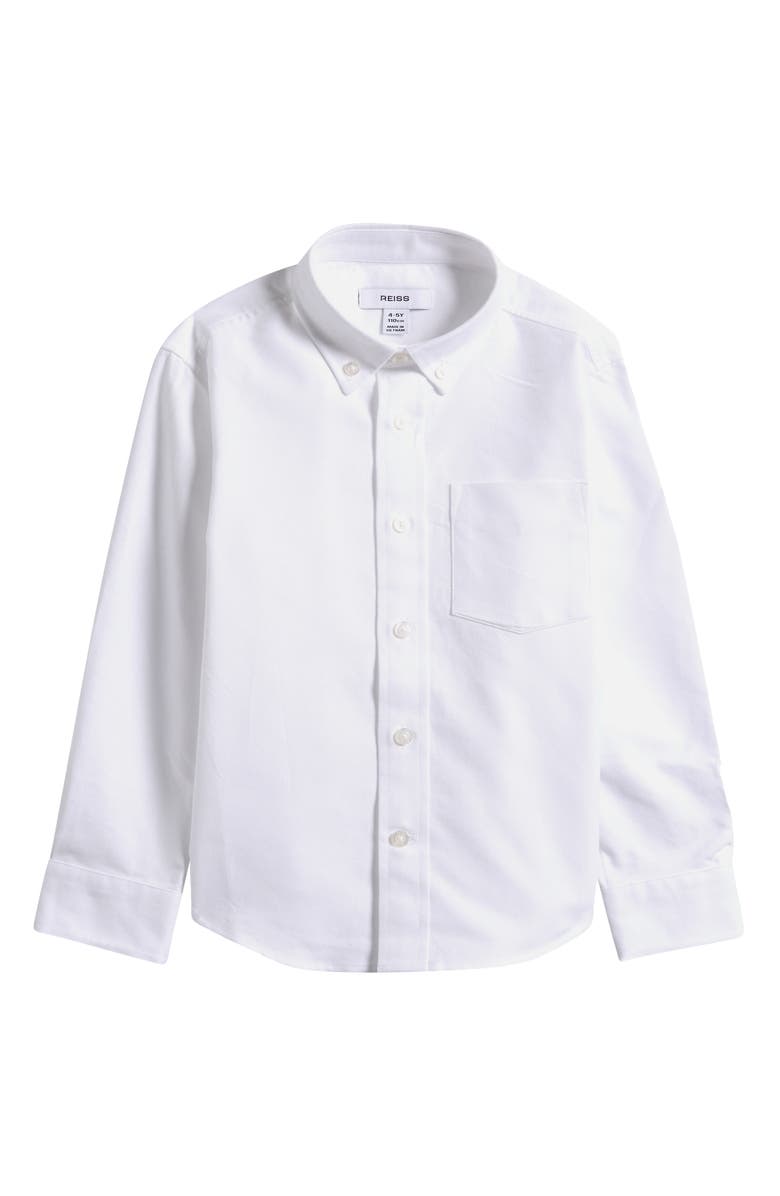 Reiss Kids' Greenwich Button-Down Shirt, Main, color, White