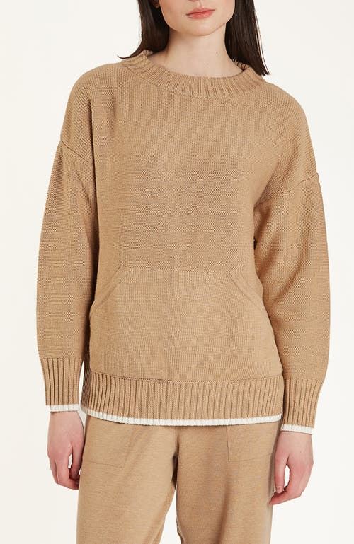 Oyun Merino Cozy Tunic Sweatshirt In Camel