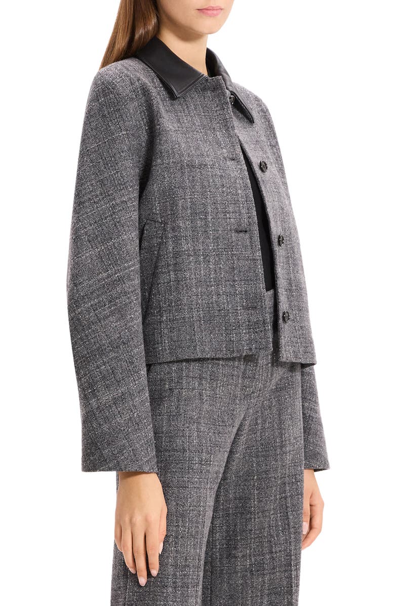 Theory Curve Crosshatch Virgin Wool Blend Jacket, Alternate, color, Charcoal Multi