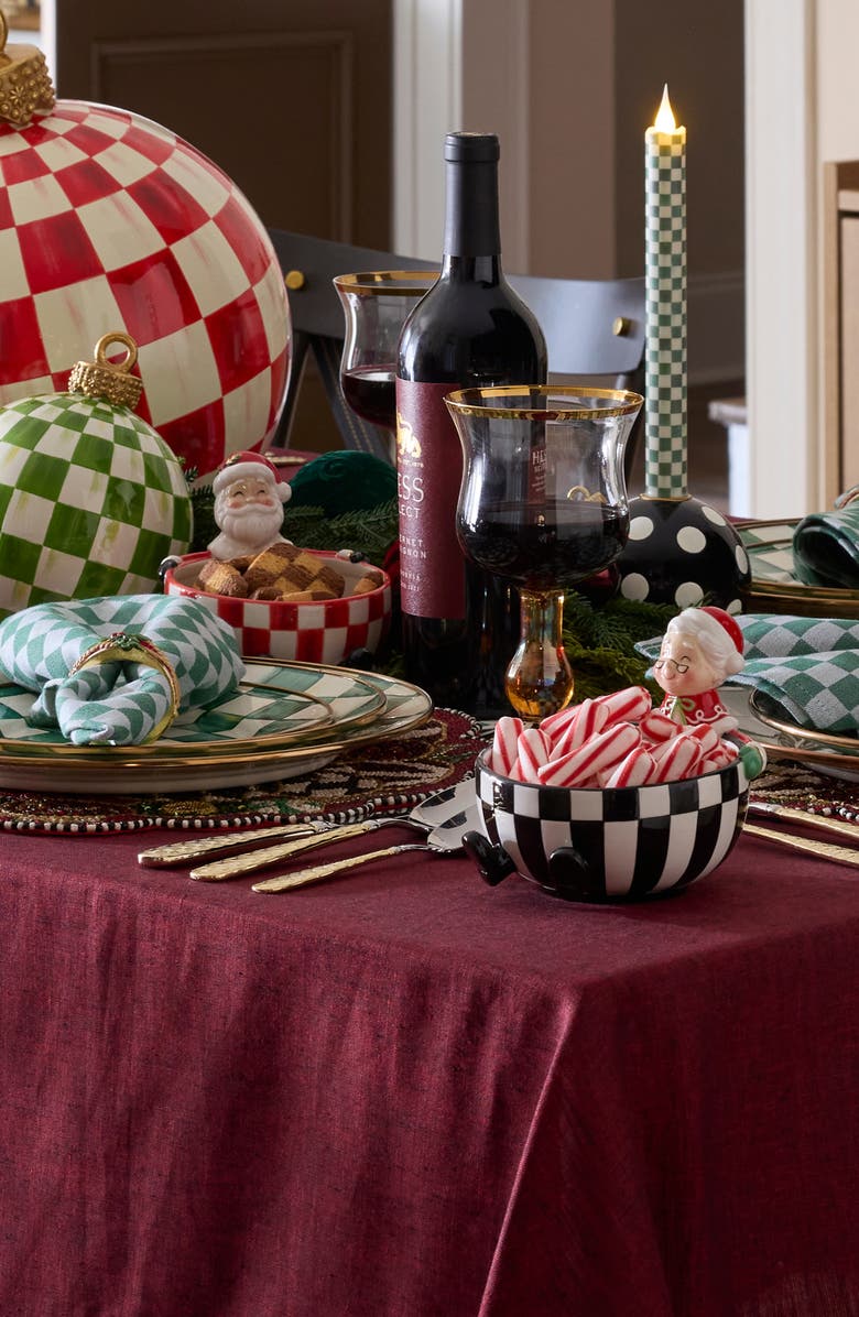 MACKENZIE CHILDS Check It Out Set of 2 Snack Bowls, Alternate, color, Red