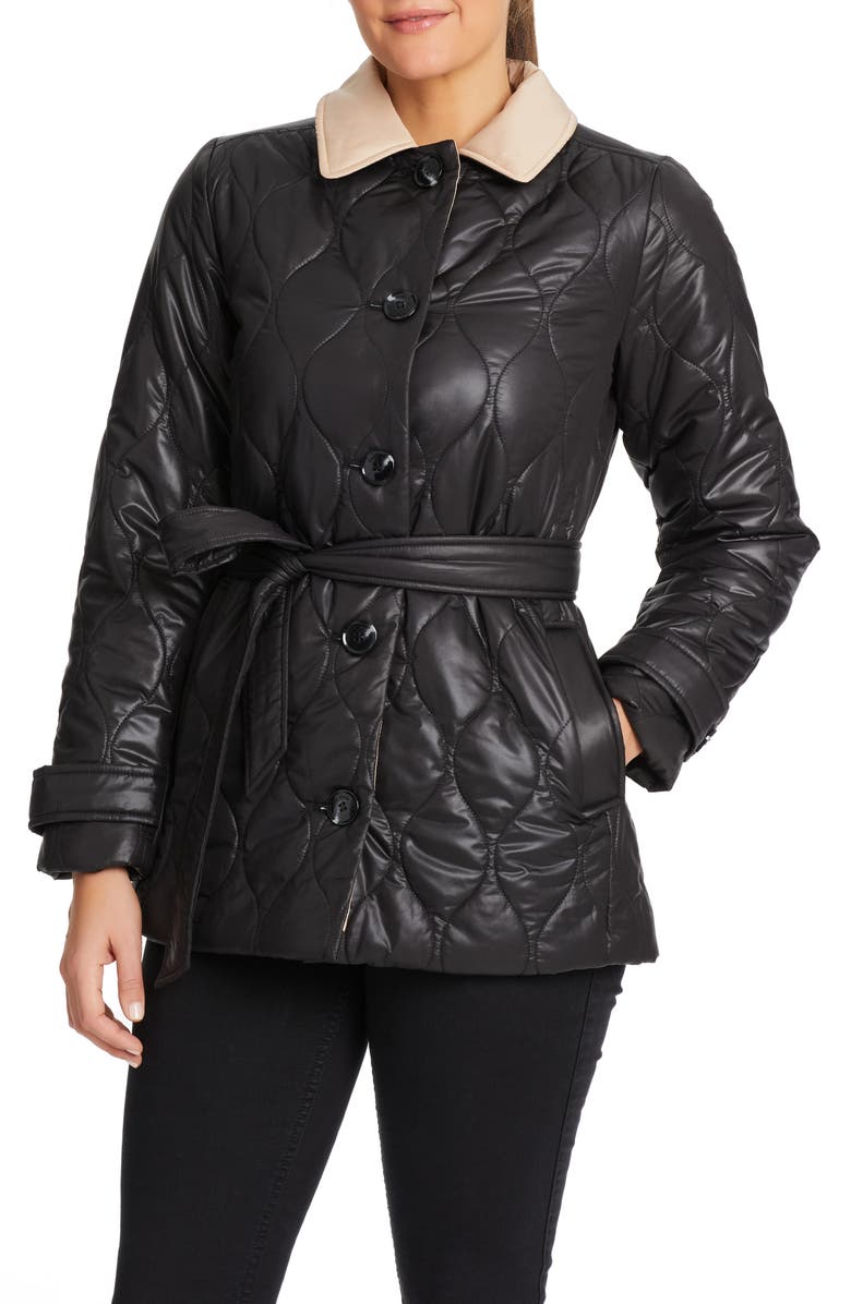 Kate Spade New York belted quilted jacket, Main, color,