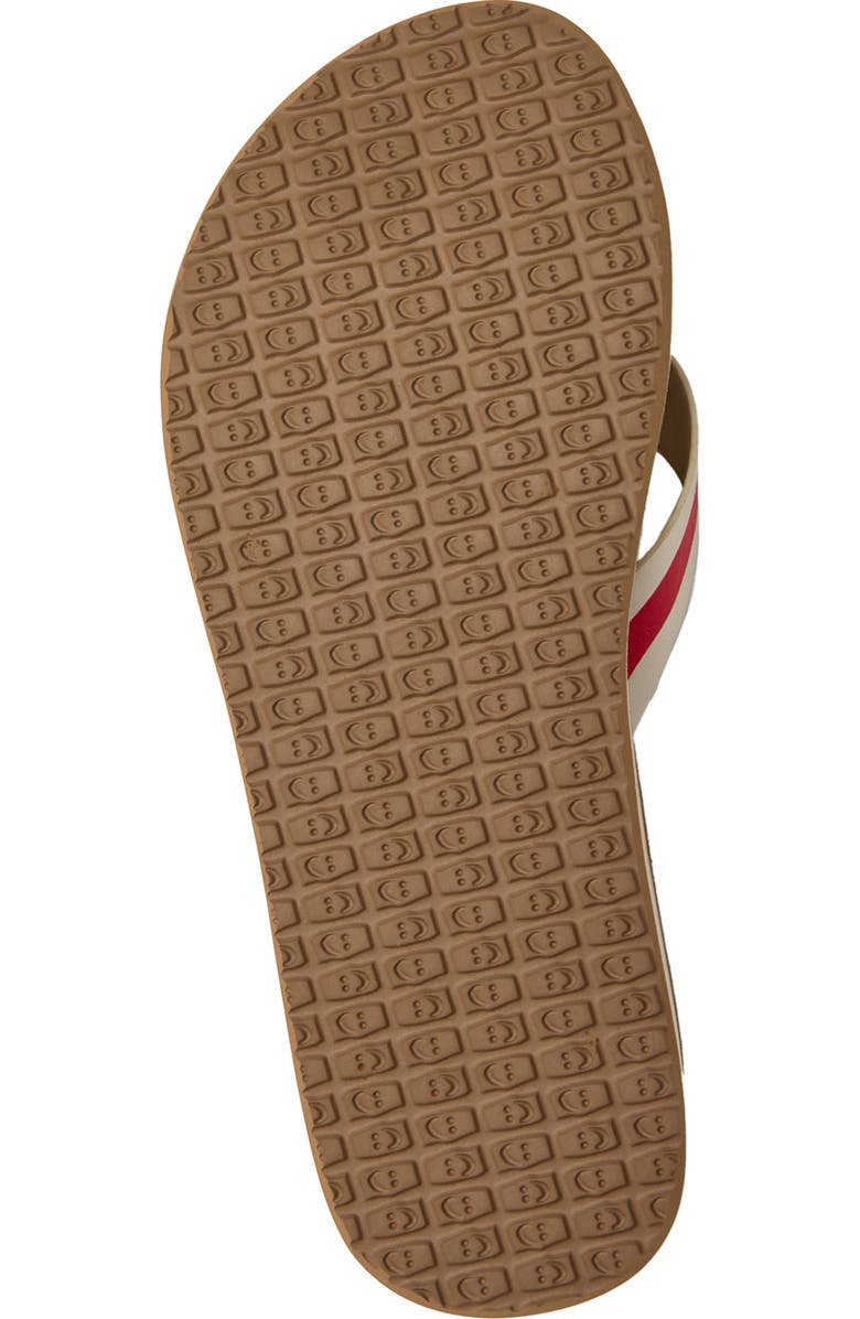 Sanuk Highland Stripe Flip Flop, Alternate, color, White/ Red Stream