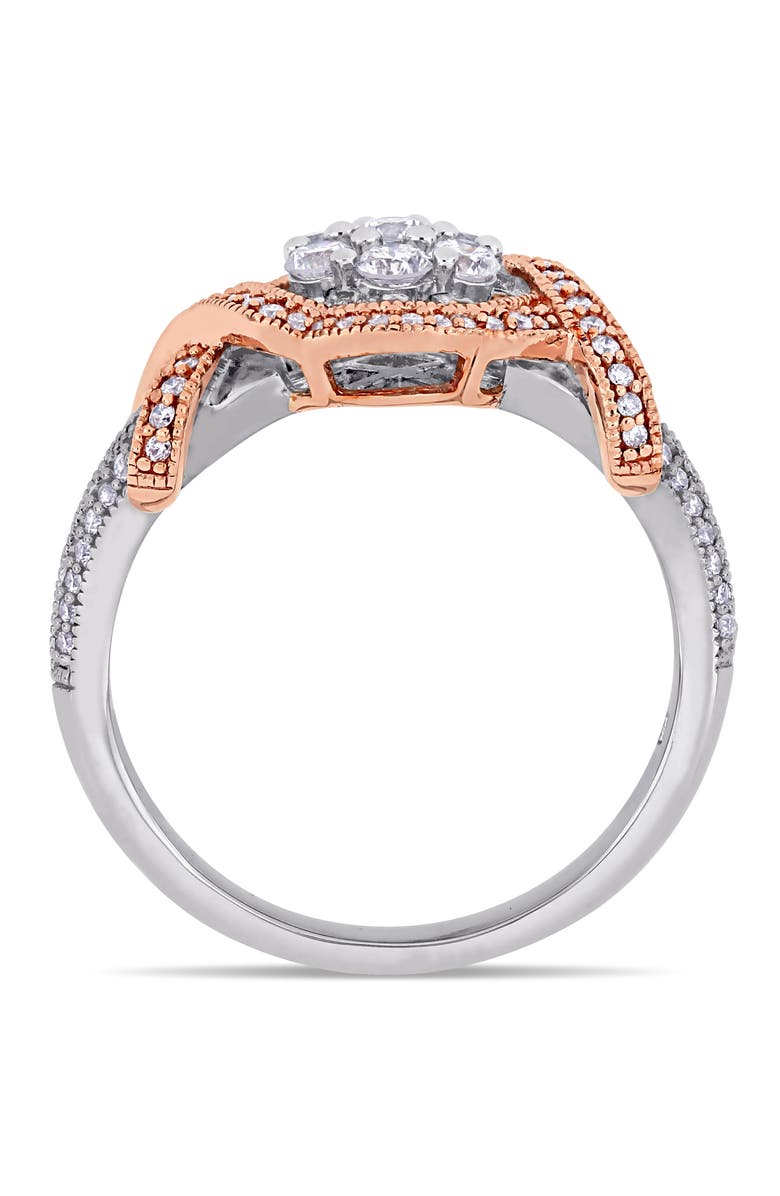 Julianna B. Diamond Floral Twist Ring 10k, Alternate, color, 10K Two-Tone Gold