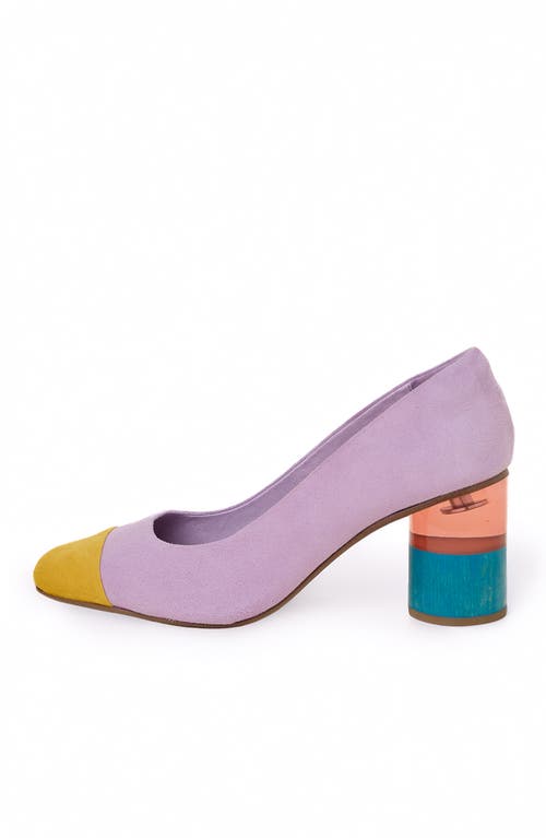 Charlotte Stone Risa Mismatch Cap Toe Pump In Multi