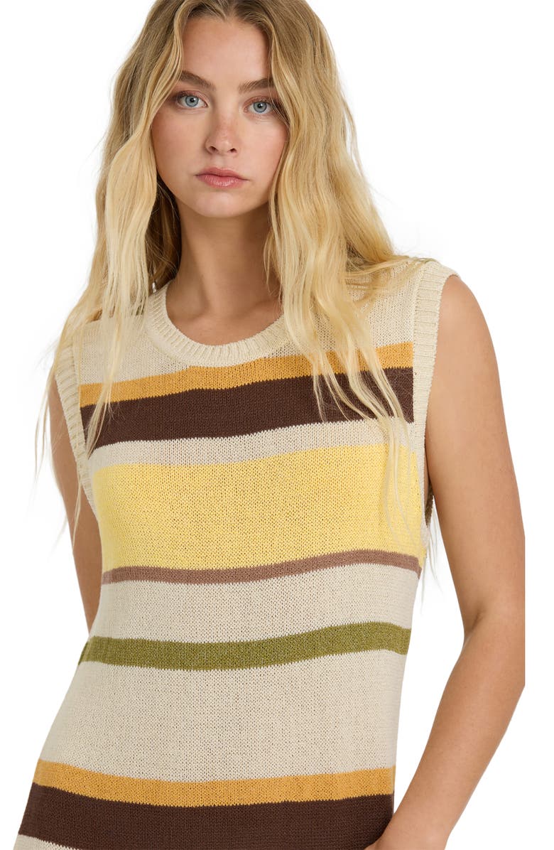 Billabong Those Days Stripe Rib Knit Maxi Dress, Alternate, color, White Cap