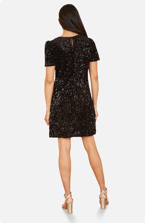 Yumi Sequin Tunic Mini Dress In Black