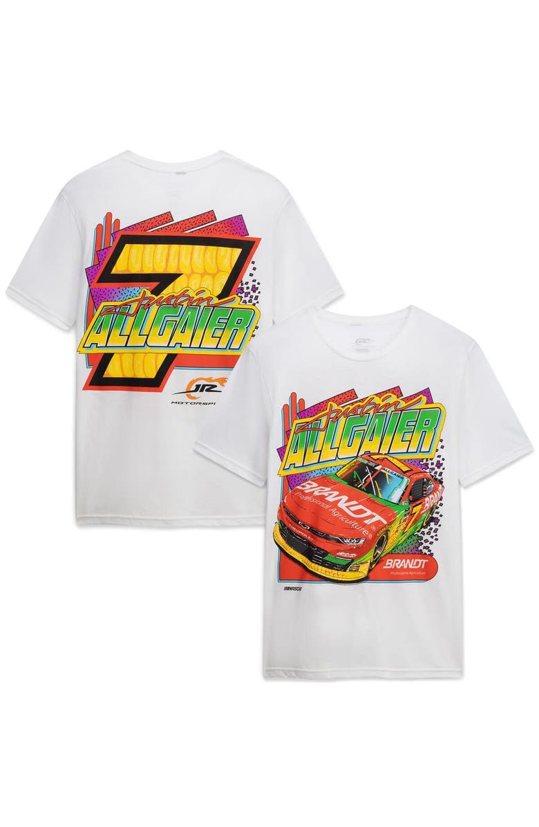 JR MOTORSPORTS OFFICIAL TEAM APPAREL Men's JR Motorsports Official Team Apparel White Justin Allgaier Brandt T-Shirt, Main, color, White