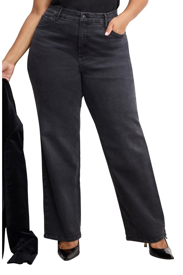 Soft-Tech Good True High Waist Straight Leg Jeans, Alternate, color, BLACK343