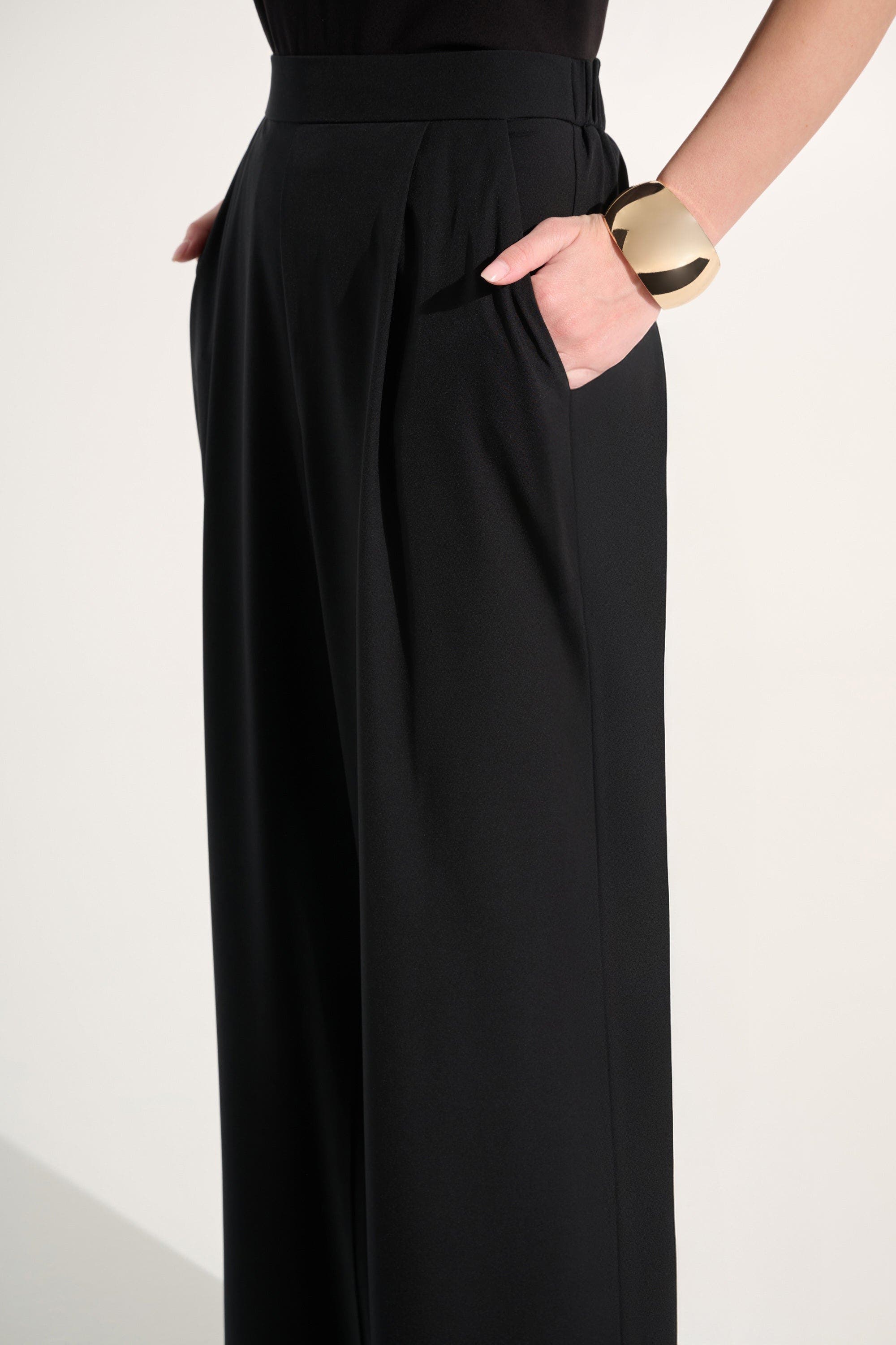 Stretch Woven Pull-On Wide Leg Pants - image 2