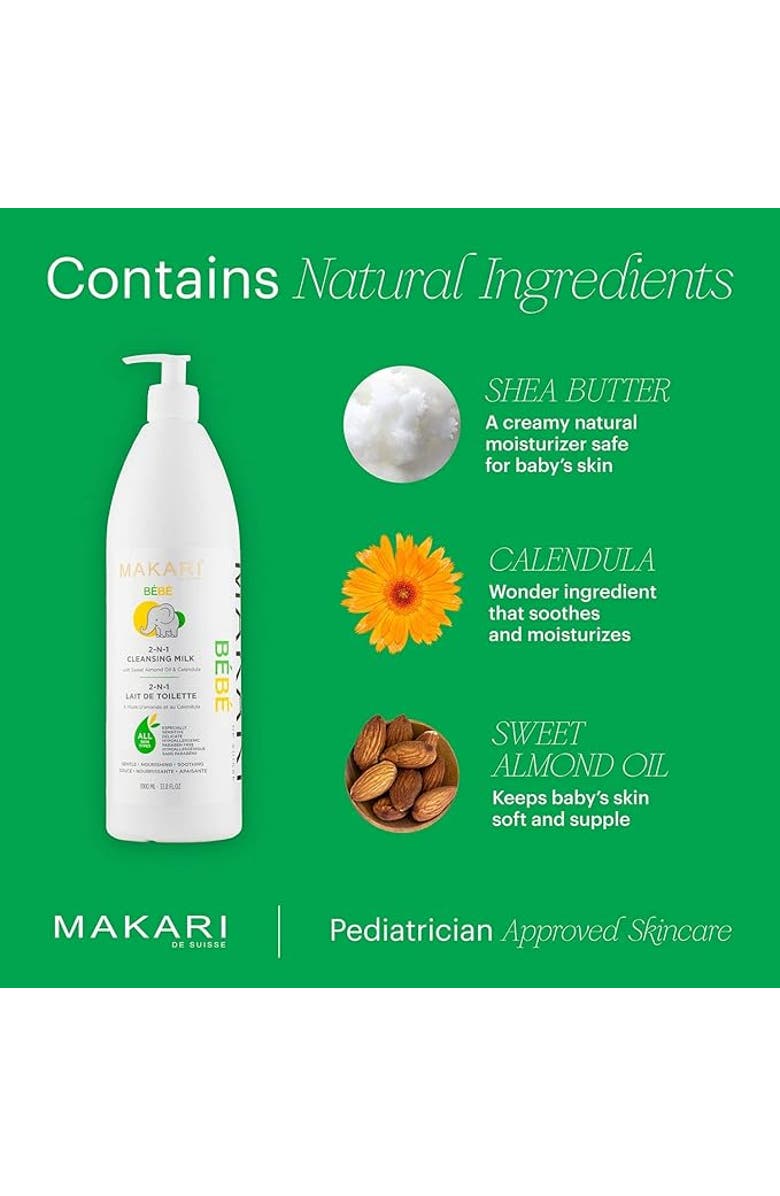 Makari de Suisse Baby Cleansing Milk 1000ml, Alternate, color, NO COLOR