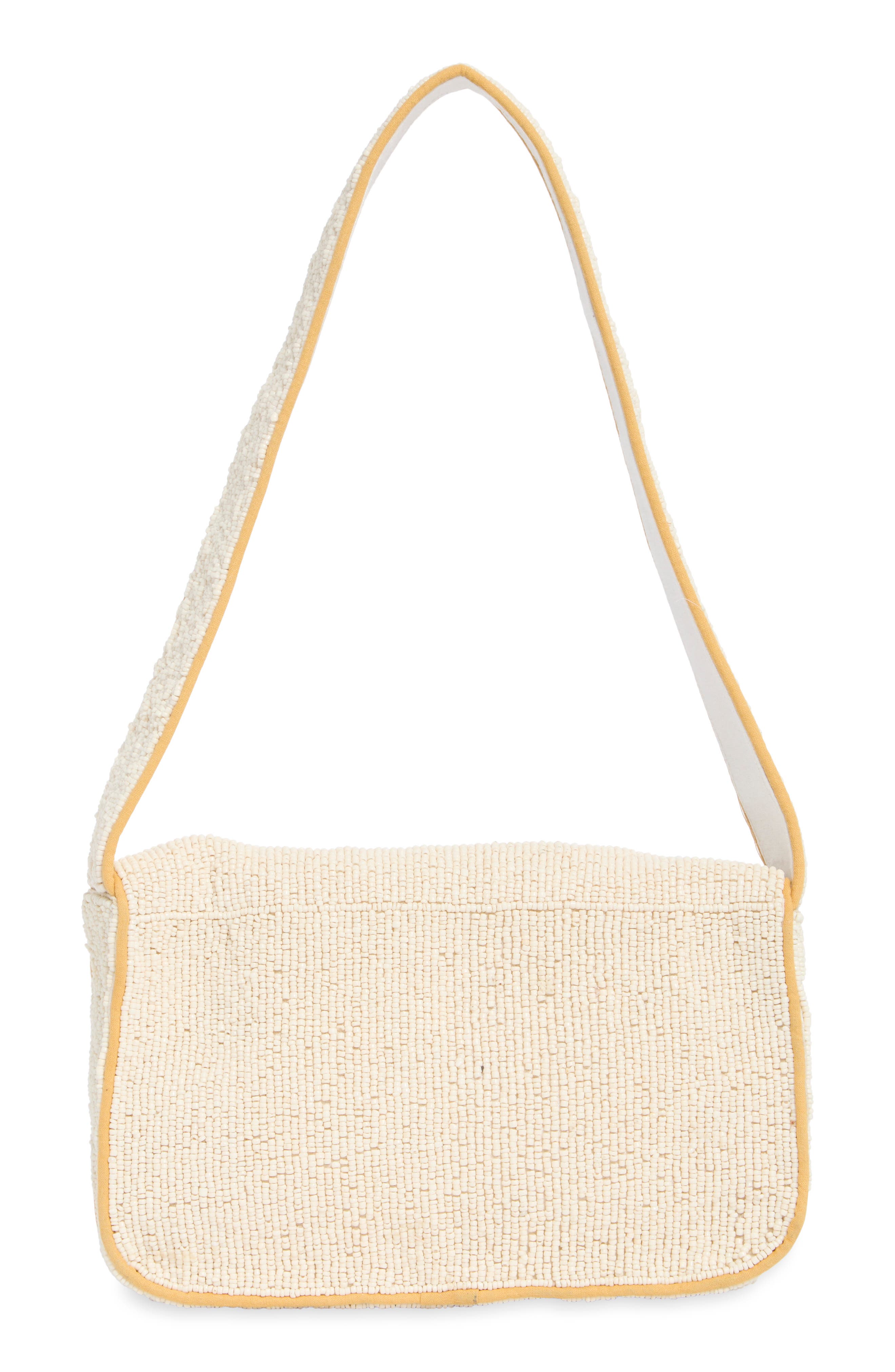 Beaded Hot Dog Shoulder Bag, Alternate, color, IVORY MULTI