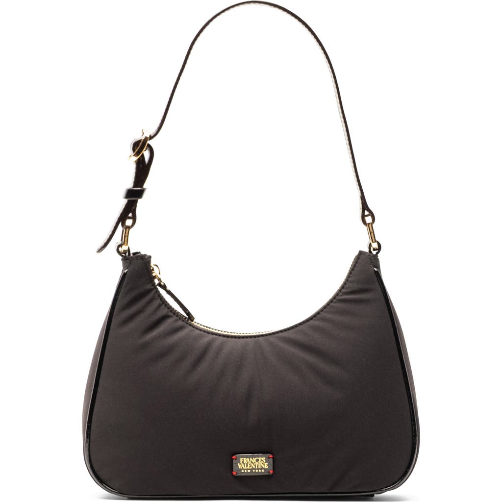 Frances Valentine Small Lola Nylon Hobo Shoulder Bag In Black