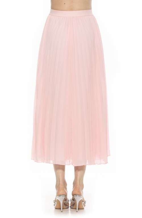 Alexia Admor Kesia Midi Chiffon Pleated Skirt In Pink
