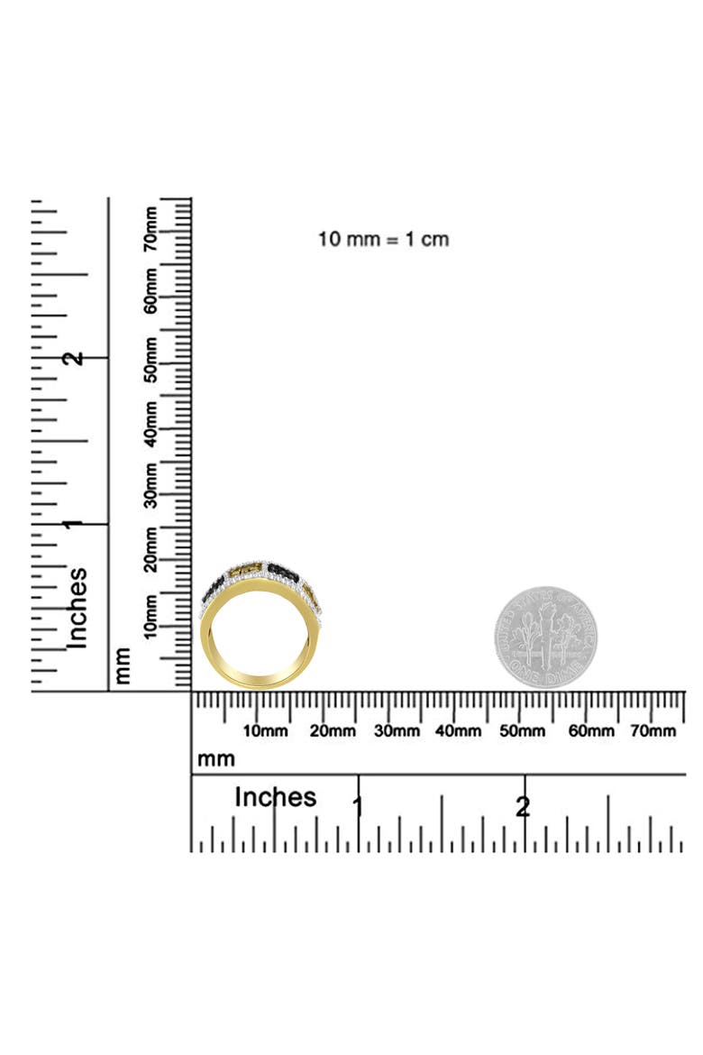 14K Gold 1 1/2Cttw Champagne Yellow and Round Diamond Band Ring, Alternate, color, Yellow