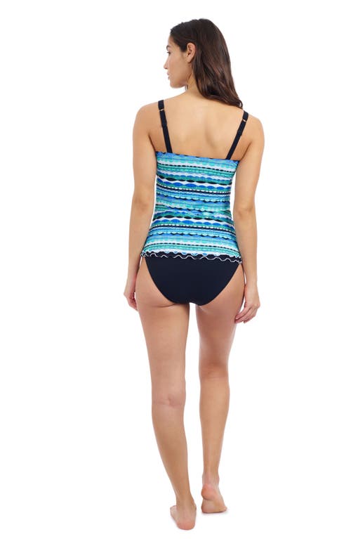 Profile By Gottex Bachata D Cup Tricolore Tankini In Blue Multi