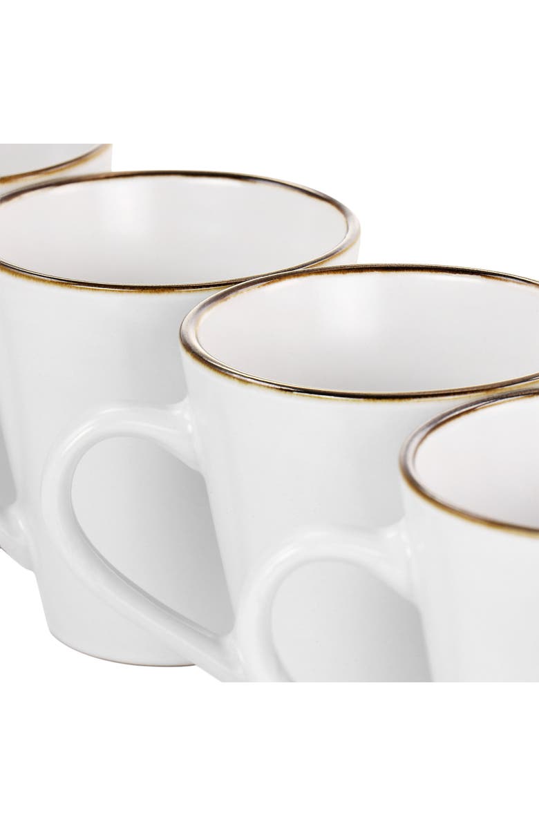 Elama Arthur 6 Piece Stoneware Mug Set, Alternate, color, White