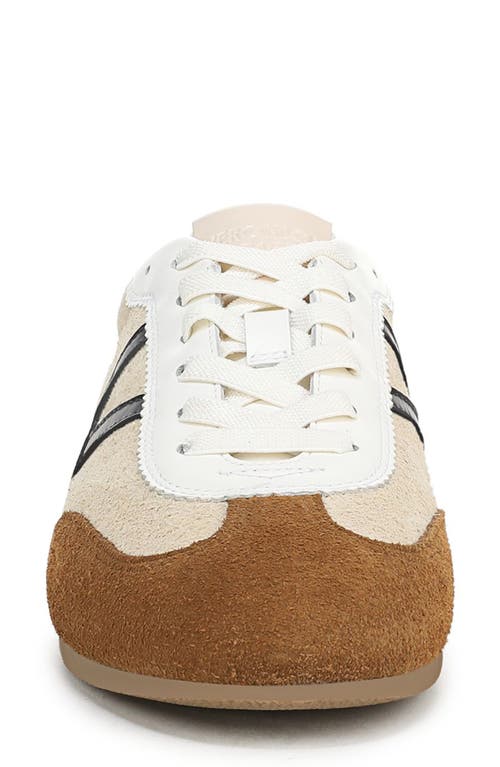 Veronica Beard Riviera Mixed Leather Slim Trainer Sneakers In Brown