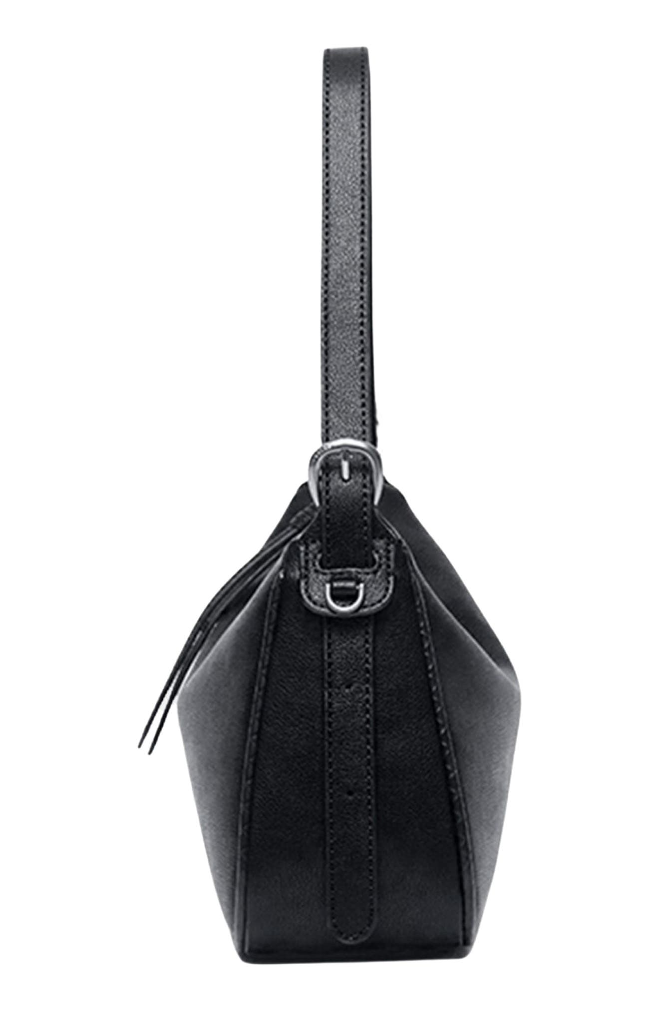 Oryany Small Lauren Leather Shoulder Bag, Alternate, color, Black