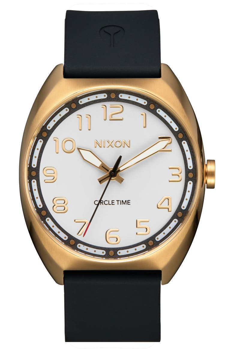Mullet Silicone Strap Watch, Main, color, LIGHT GOLD / WHITE
