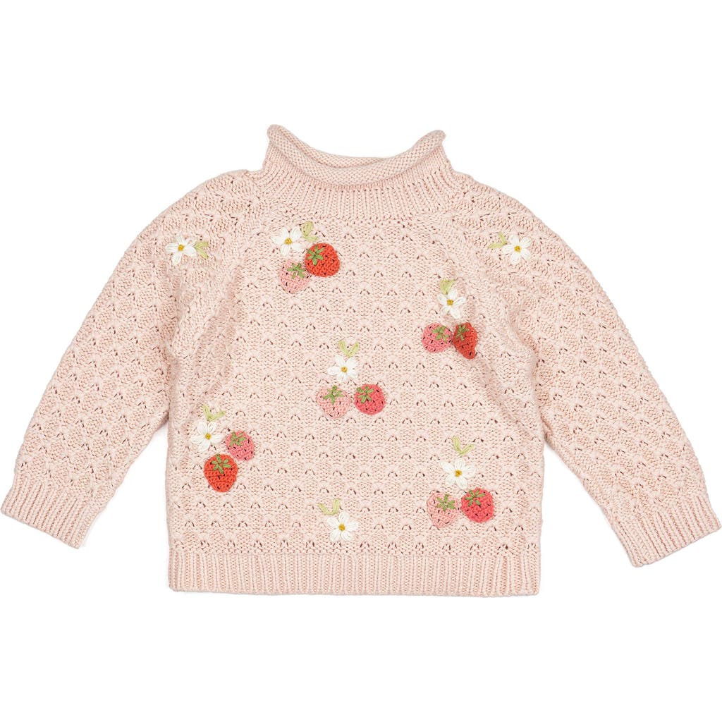 Wild Wawa Strawberry Fields Sweater In Pink