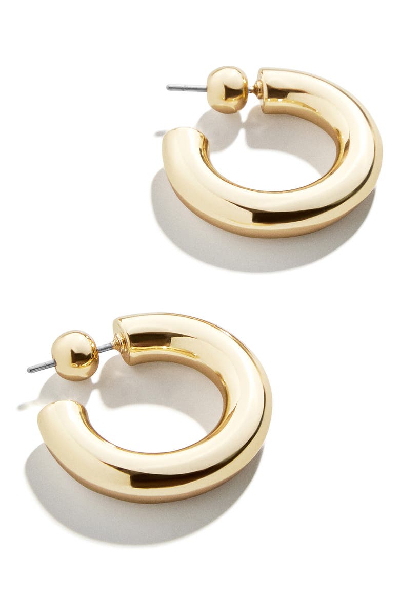 BaubleBar Dalilah Small Hoop Earrings, Main, color, Gold