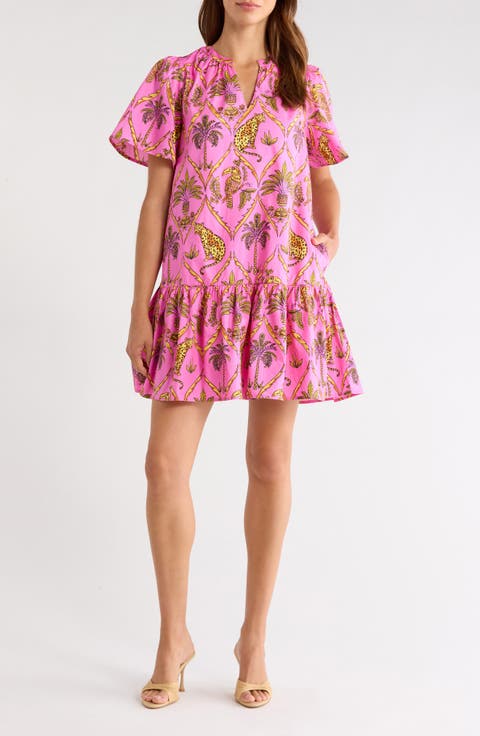Panther Azari Cotton Shift Minidress