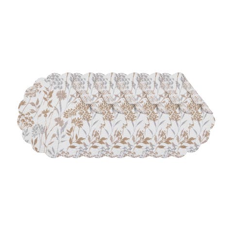 Carmella Fields Round 100% Cotton Set of 6 Placemats 17"