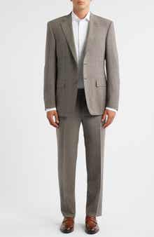 Canali Siena Regular Fit Brown Glen Plaid Impeccabile Wool Suit