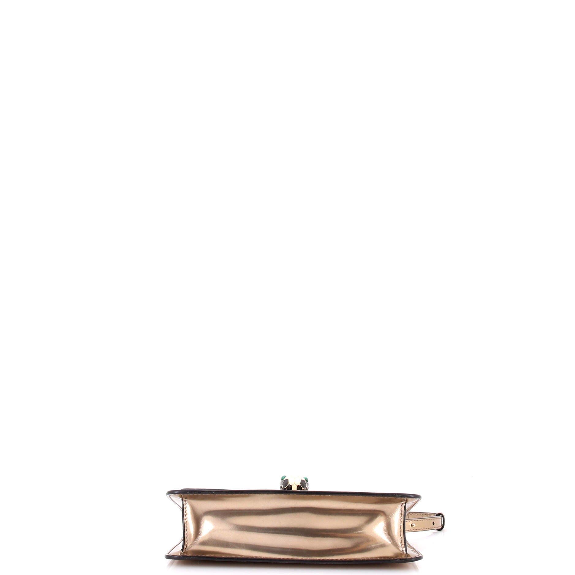 Serpenti Forever Shoulder Bag Metallic Leather Small, Alternate, color, Metallic Gold