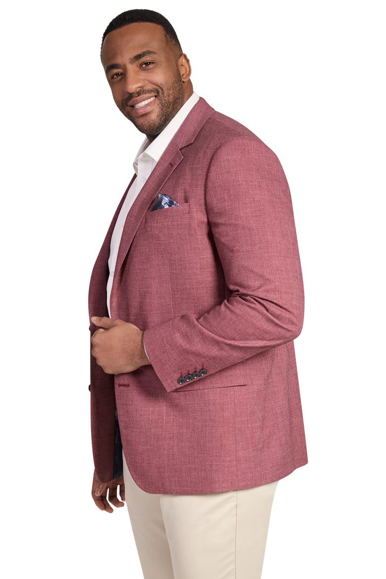Blake Regular Fit Red Slub Stretch Sport Coat, Alternate, color, RASPBERRY