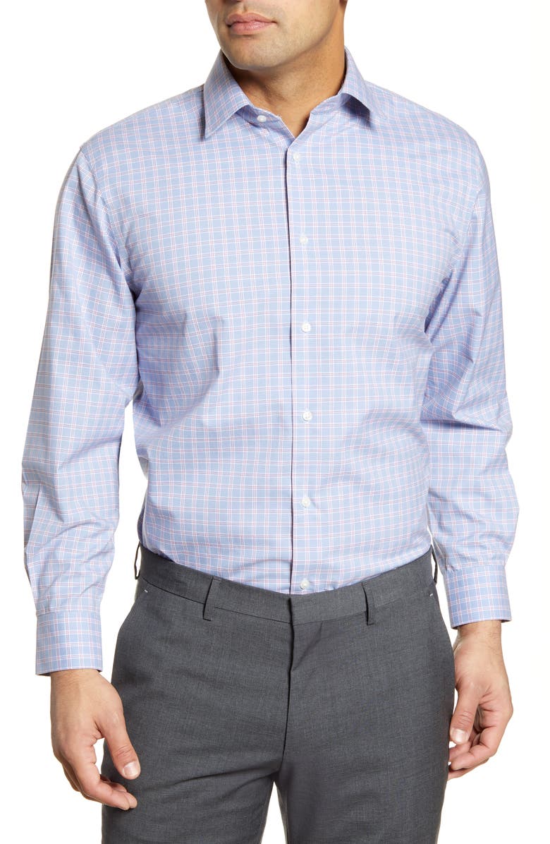 NORDSTROM MEN'S SHOP Traditional Fit Non-Iron Check Dress Shirt, Main, color,