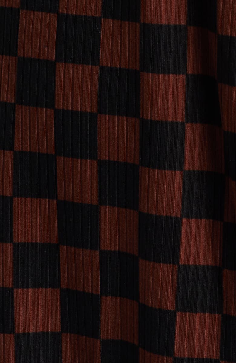 Dressed in Lala Leveled Up Ribbed Oversize T-Shirt & High Waist Pants Set, Alternate, color, Brown/ Black