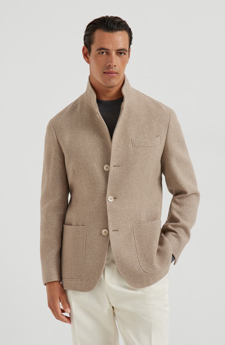 Brunello Cucinelli Blazer-style outerwear, Alternate, color, Beige