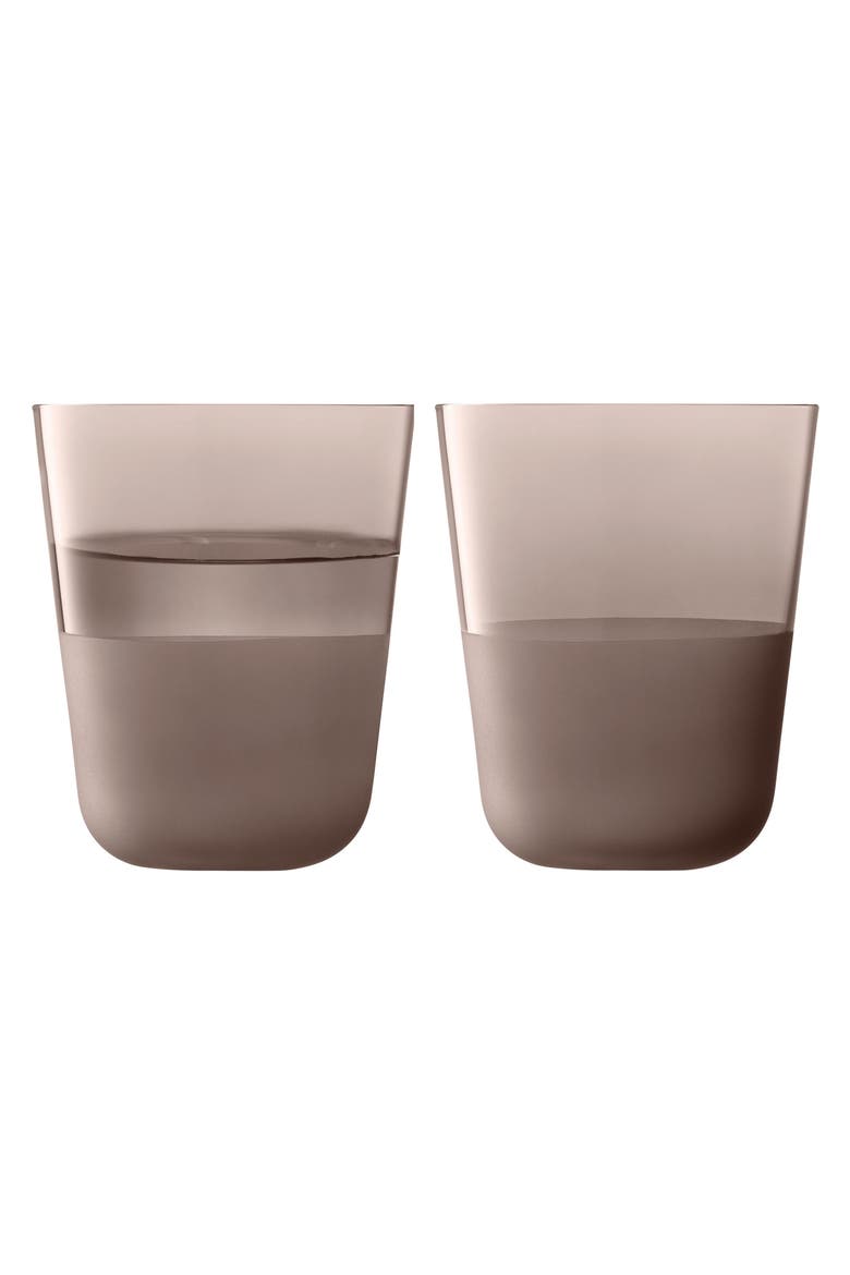 Arc Contrast Set of 4 Tumblers, Main, color, BROWN