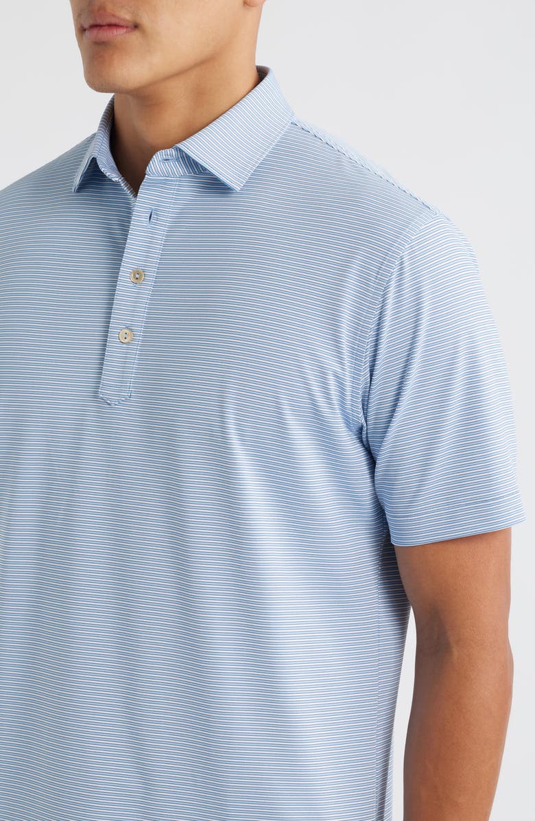 Peter Millar Lawson Stripe Performance Jersey Polo, Alternate, color, Cottage Blue