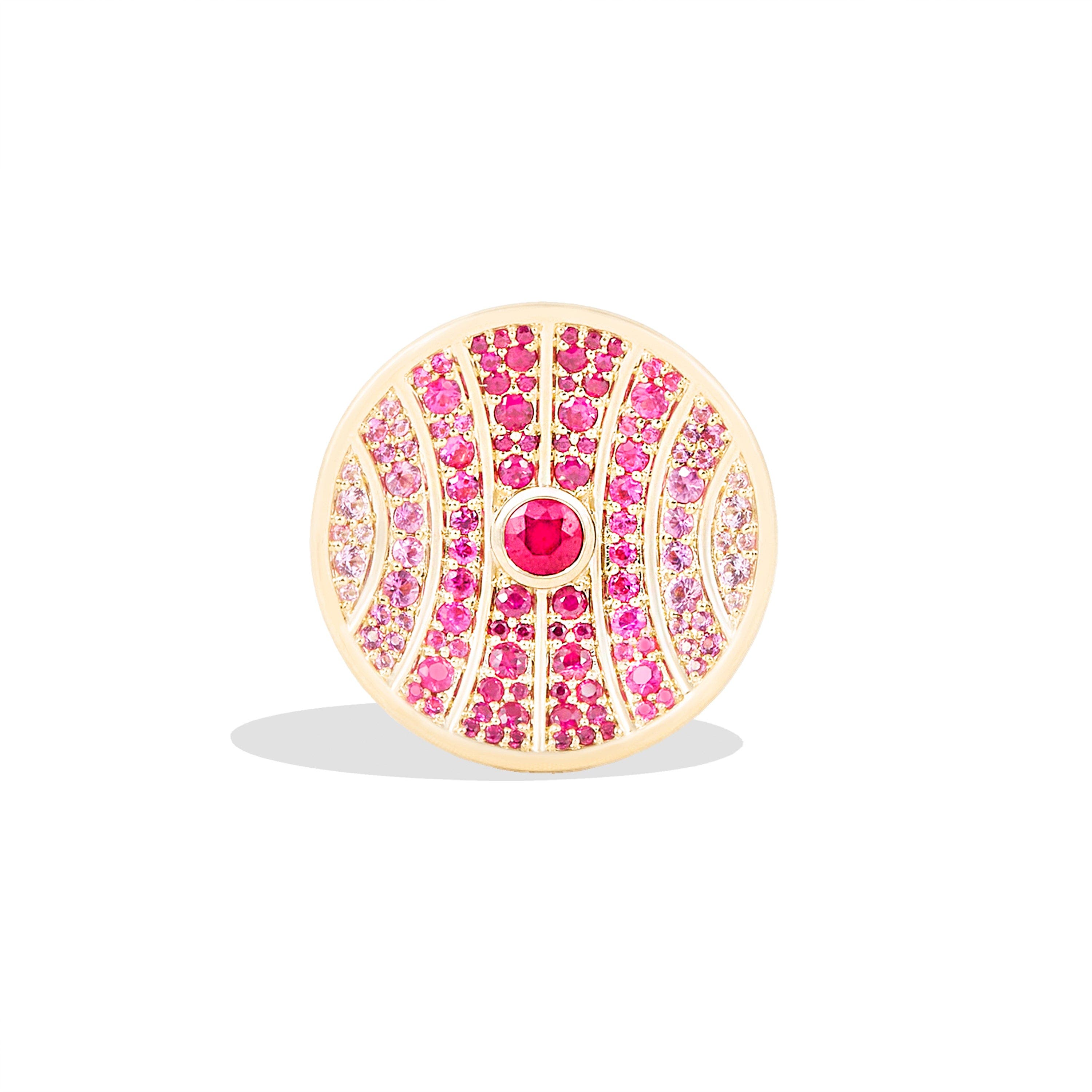 Ruby, Pink Sapphire- Gold