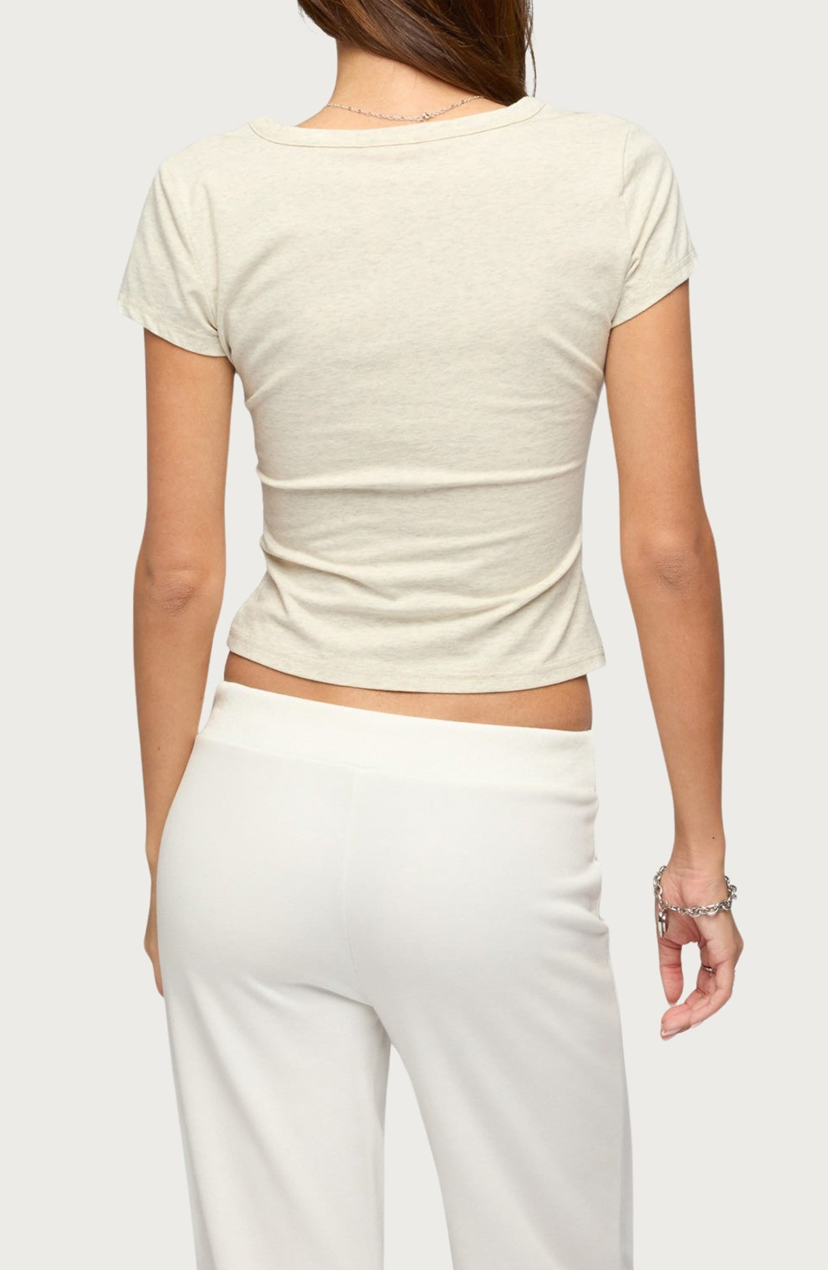 Merinda V-Neck Stretch Cotton T-Shirt - image 2