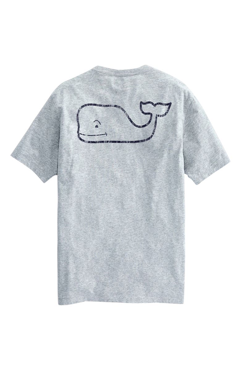 vineyard vines Men's Vintage Whale Pocket Graphic Tee, Alternate, color, Grey Heather