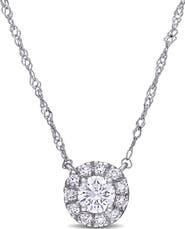 Julianna B. Lab-Grown Diamond Halo Necklace 14k