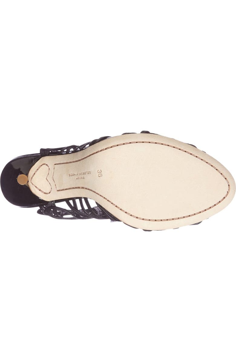 SOPHIA WEBSTER 'Delphine' Metallic Leather Cage Bootie, Alternate, color,