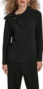 Donna Karan New York Asymmetric Zip Collar Sweater