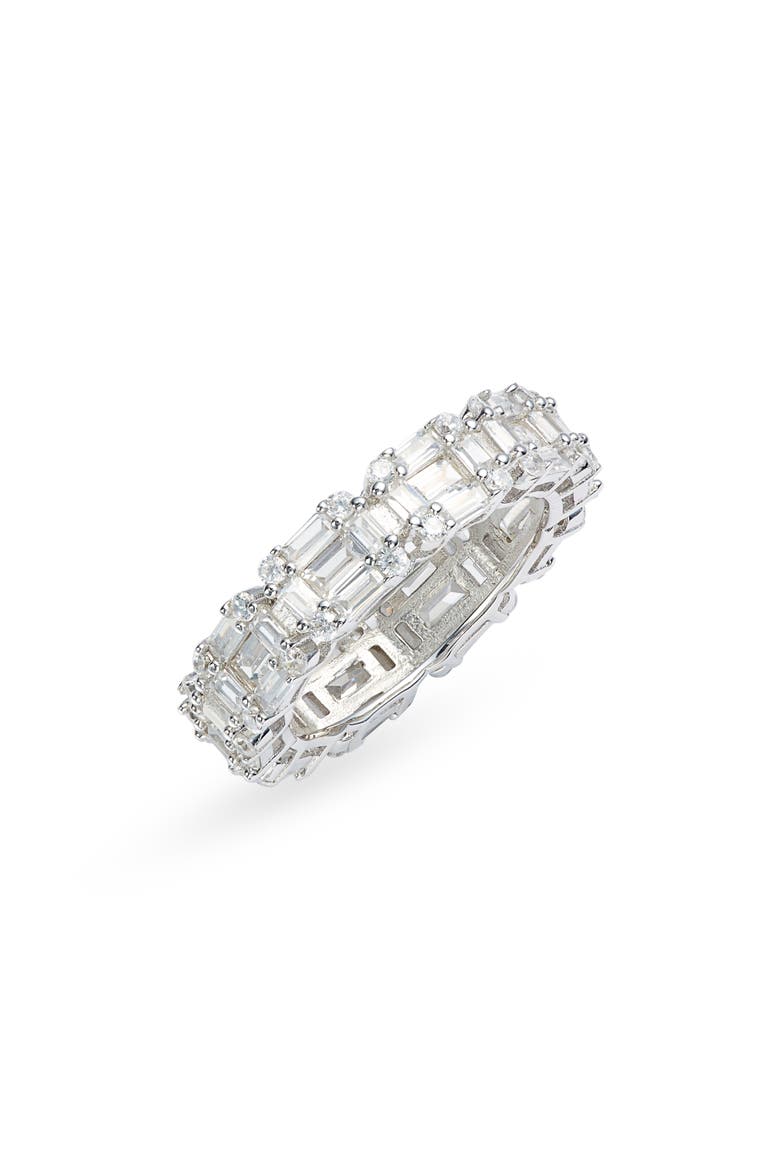 Adina’s Jewels Illusion Eternity Ring, Main, color, SILVER