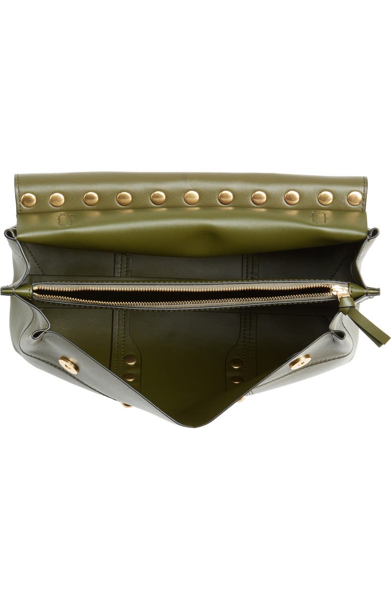 Tory Burch Block-T Studded Leather Top Handle Satchel, Alternate, color,