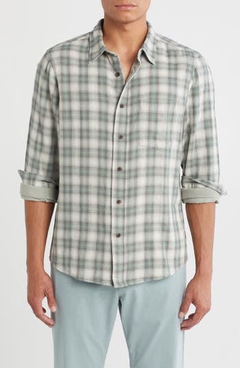14th & Union Duofold Flannel Button-up Shirt In Gold