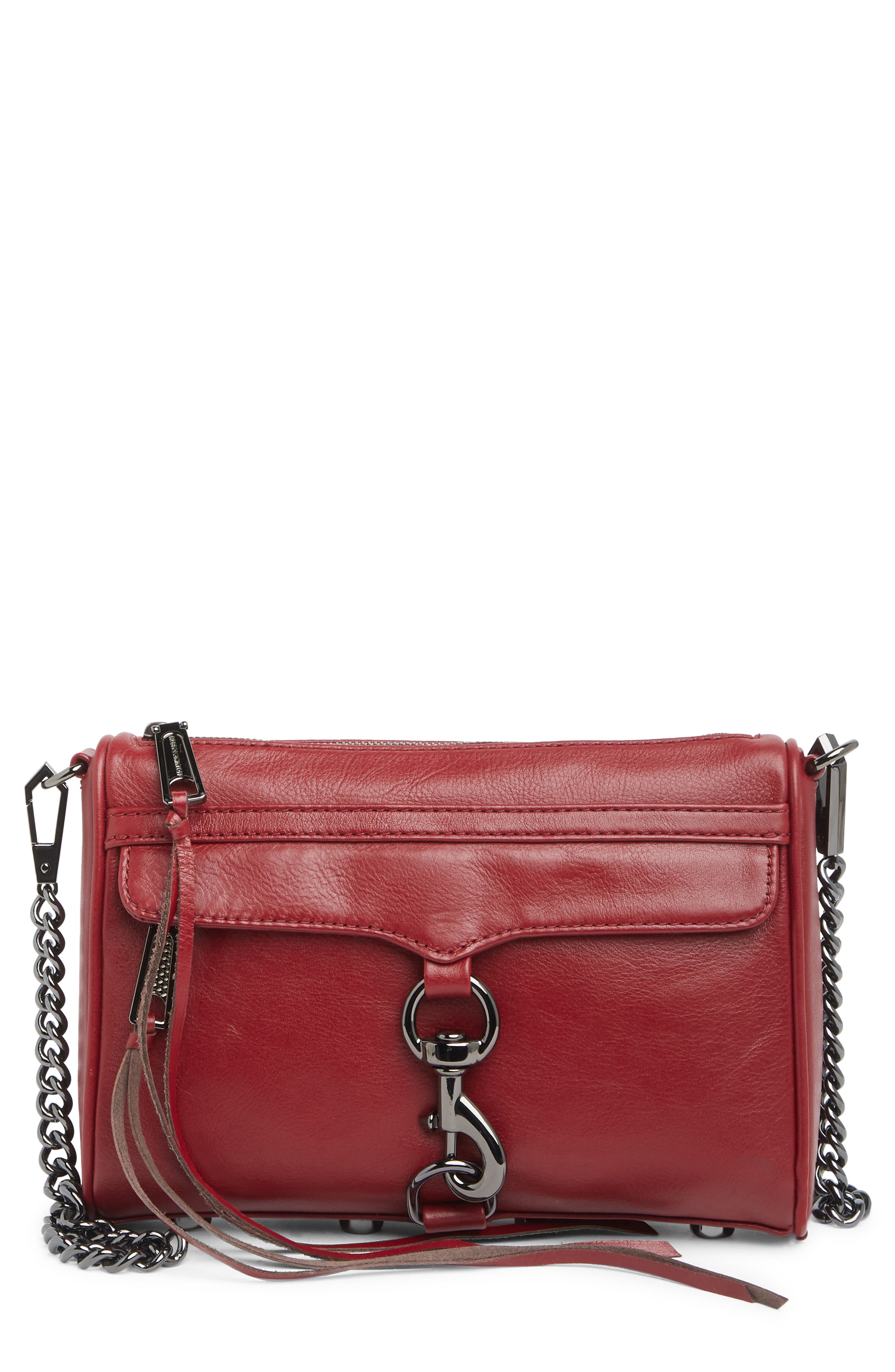 Rebecca Minkoff Mini Mac Leather Crossbody Bag, Main, color, 