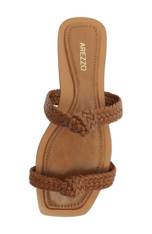 Arezzo Remy Flat Sandal In Rich Caramel