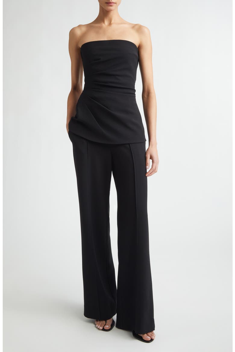 Damea Matte Double Crepe Top, Alternate, color, BLACK